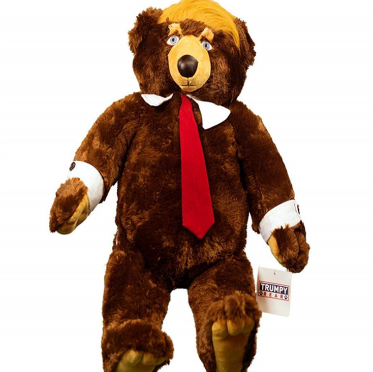 USA President Bear Trumpy Donald Stuffed Plush Toys For Kids 62cm Animal With National Flag Children Christmas Gift New Year