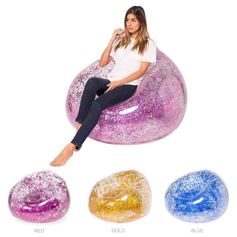 Transparent sequin inflatable home lazy sofa