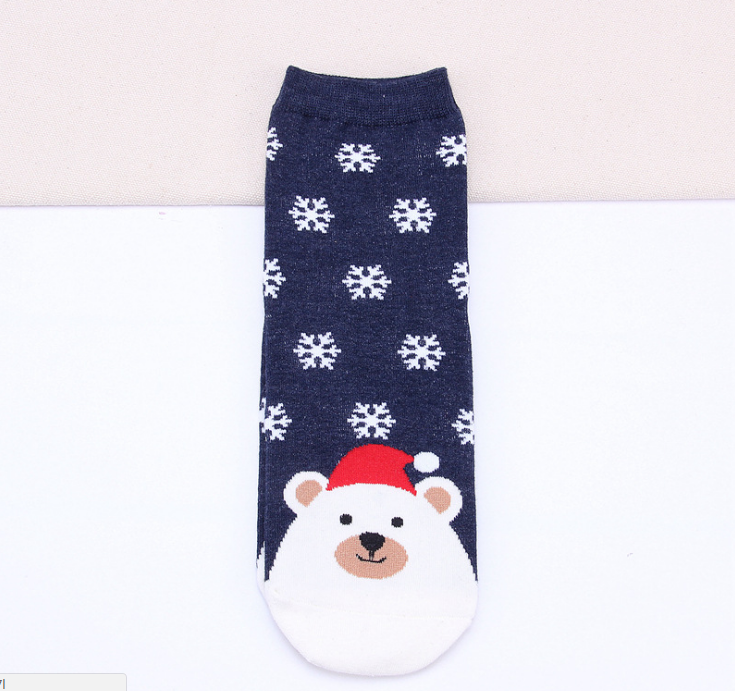 Christmas Short Socks Women Girls Autumn Winter Cartoon Santa Claus Printing Casual Socks Cute Unisex Soft Cotton Socks (China)