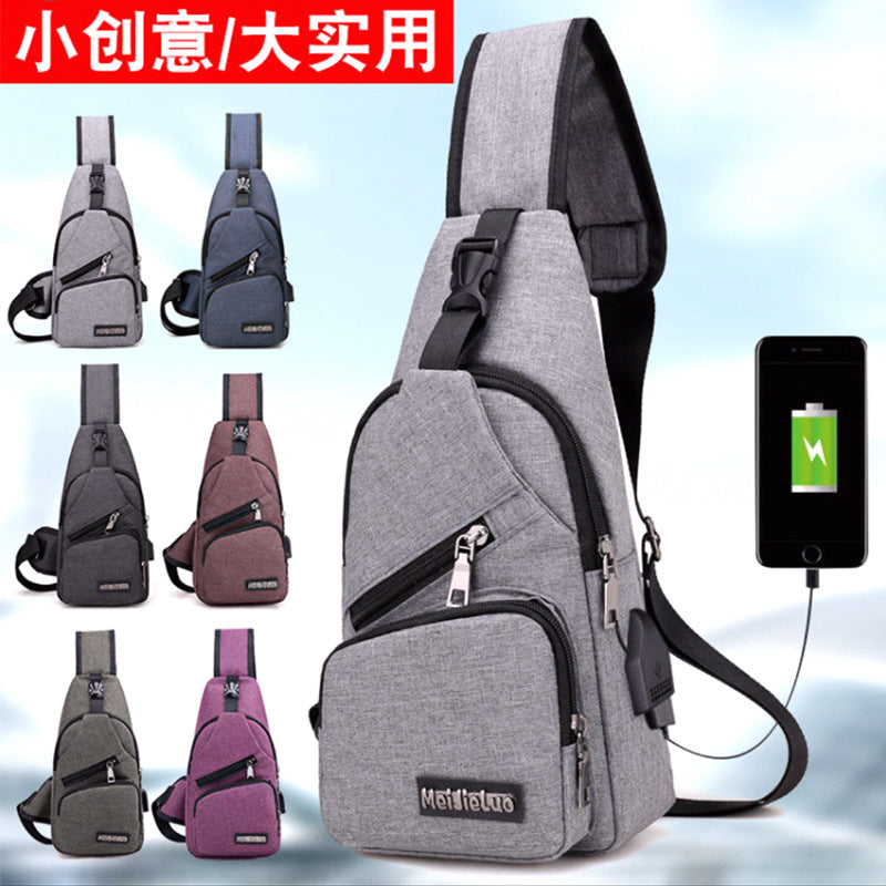 Bolso de pecho multifunción con USB