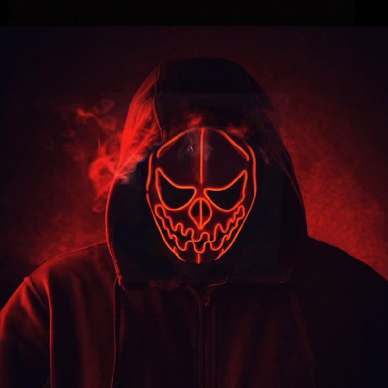 Halloween glowing mask with pumpkin head