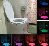 The new 8 color toilet lamp hanging human toilet cover light induction of creative gifts selling LED Nightlight