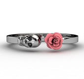 Skull Rose Ring Stainless Steel Punk Rock Rings