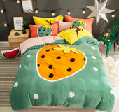 Flannel warm bedding set of four