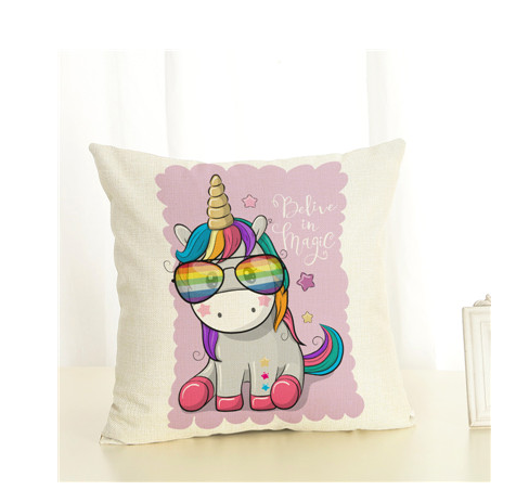 Fashion Pillow Cover Unicorn Pillow Case Cojins / Almofadas 45 Inches x 45 Cm Square Valentines Day Gift Handmade 3D Cushions