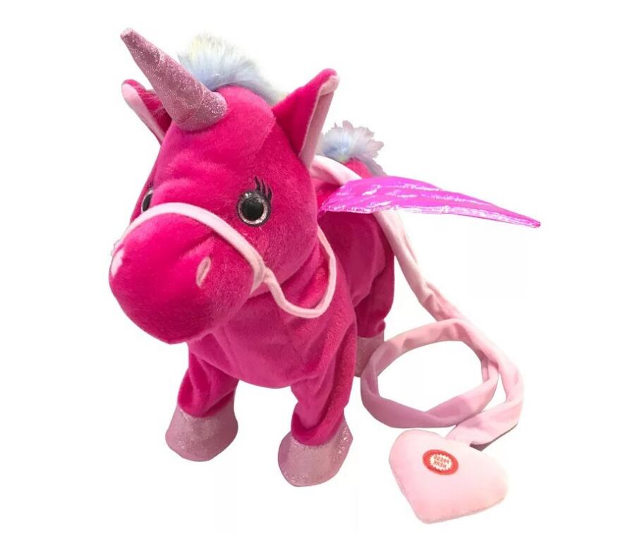 1pc Electric Walking Unicorn Plush Toy soft horse Stuffed Animal Toy Electronic sing Music Unicornio Toy Children Christmas Gift