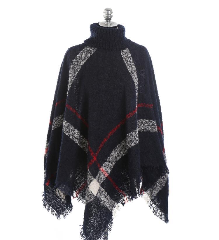 Large plaid imitation cashmere shawl