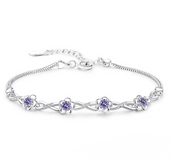 Pulsera de plata flor de durazno