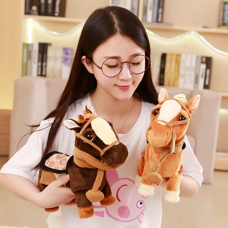 Simulation horse electric plush toy