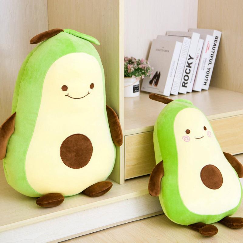 Avocado Plush Doll girl sleeping on big pillow