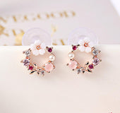 Flower ear clip garland earrings