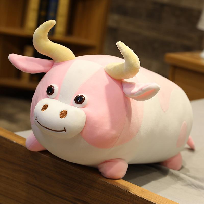 Cartoon cow long pillow plush toy