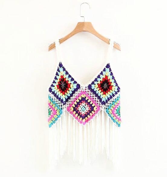 Bohemian Handmade Crochet Tassel Top
