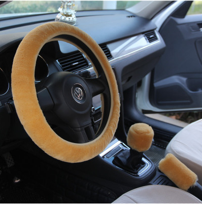 Winter imitation wool car cover plush steering wheel cover