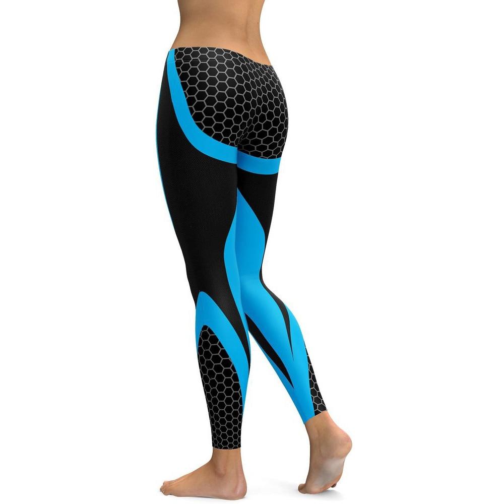 Geometric honeycomb digital printing pants, yoga pants, sports pants, high elastic bottompants