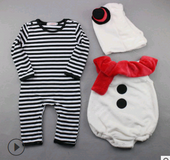 Newborn clothes, Christmas children's clothing, baby onesies, autumn and winter three-piece suit