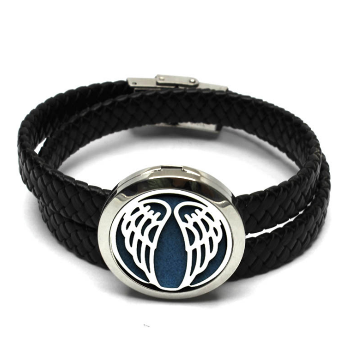 Angel Wings Aromatherapy Leather Bracelet