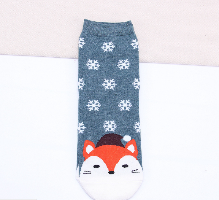 Christmas Short Socks Women Girls Autumn Winter Cartoon Santa Claus Printing Casual Socks Cute Unisex Soft Cotton Socks (China)