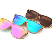 Unisex Full Bamboo Frame Polarized Sunglasses UV400