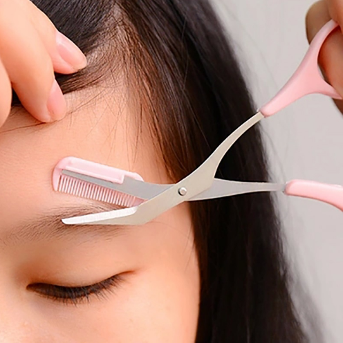 Herramientas de belleza tijeras para cejas con peine para cejas