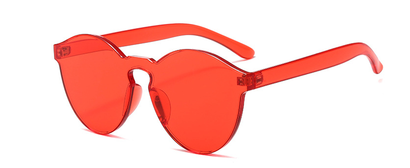 12 color frameless conjoined jelly transparent sunglasses