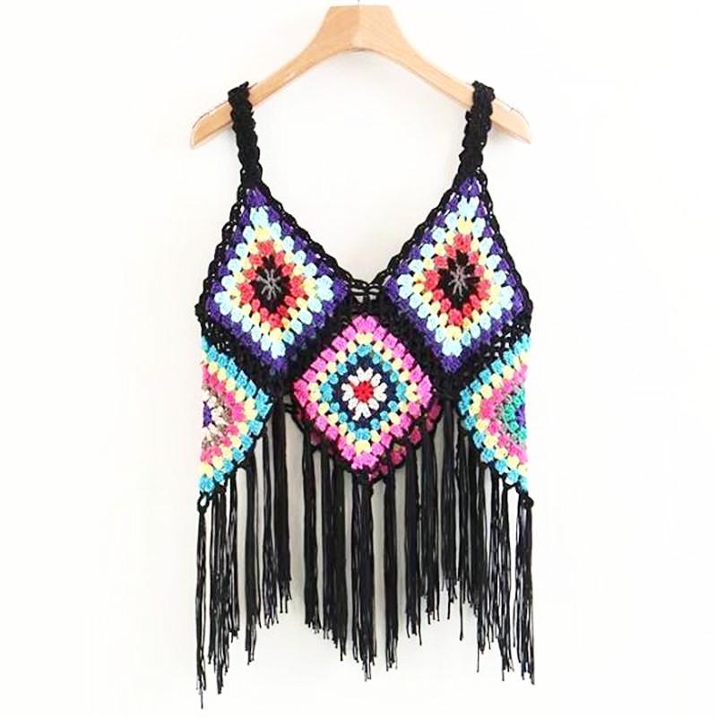 Bohemian Handmade Crochet Tassel Top