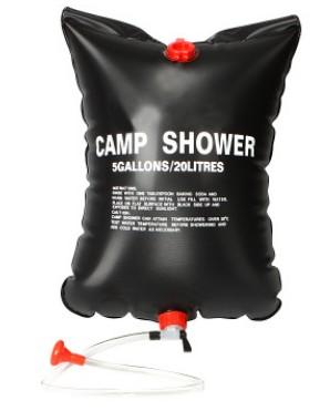 Portable solar hot water bag with shower bag