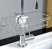 Stainless Steel Sink Storage Rack Kitchen Bathroom Adjustable Faucet Soap Dish Drainer Shelf Kitchen Organizer