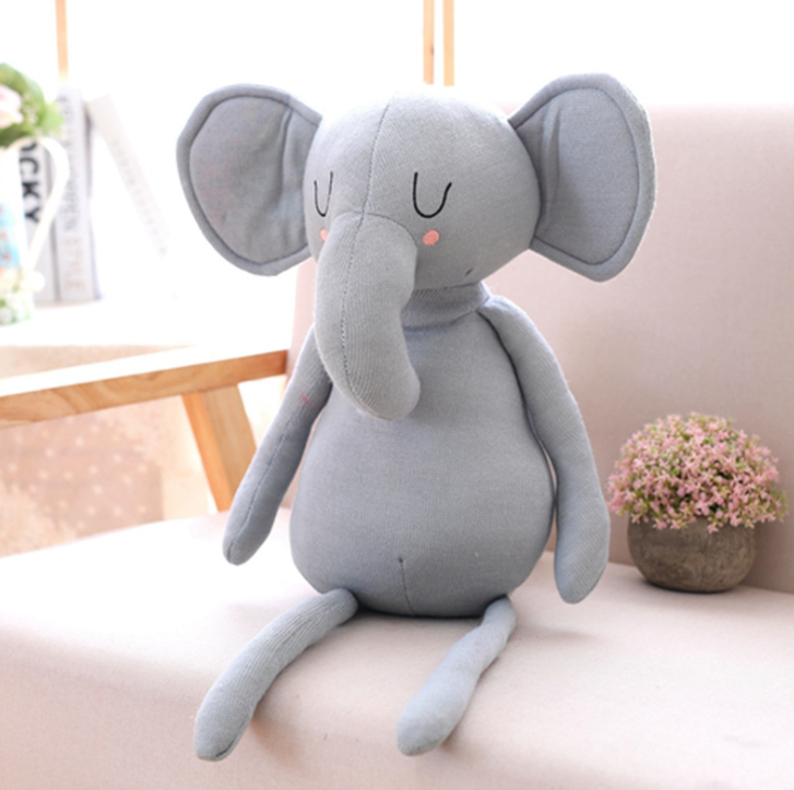 1pc 50cm 2 Patterns Cute Elephant Bunny Doll Simulation plush stuffed toys Baby soothing dolls Smooth feel High quality fabric