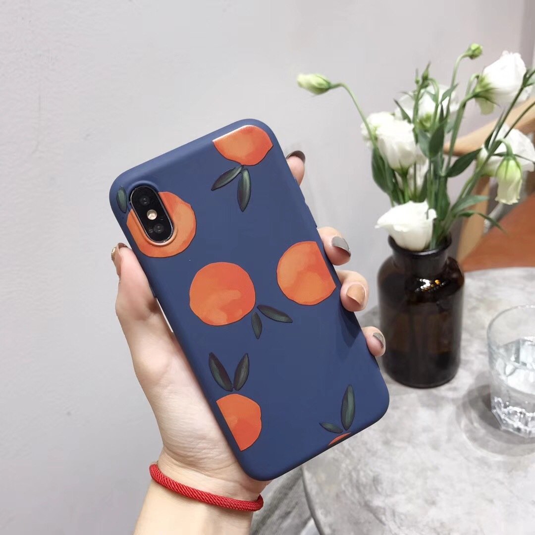 Retro orange silicone phone case