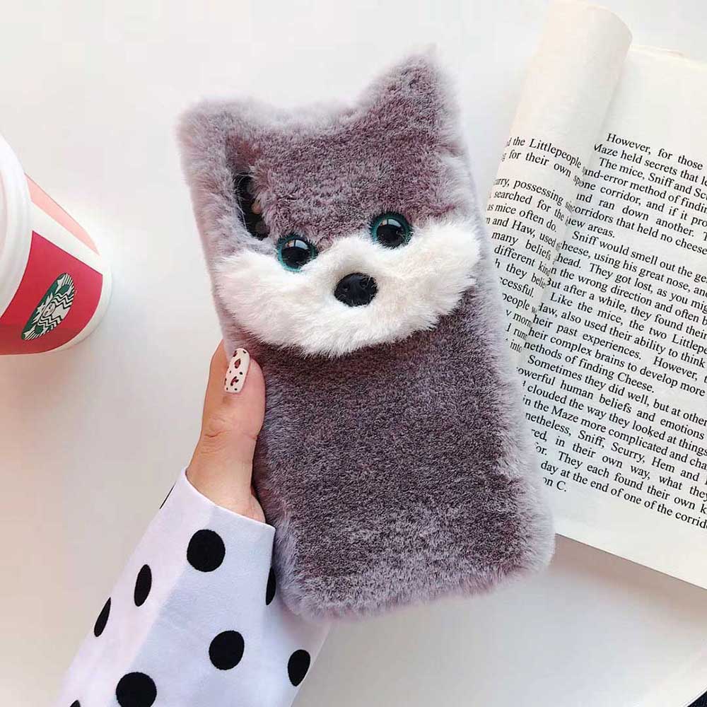 Plush dog   soft case  | IPhone