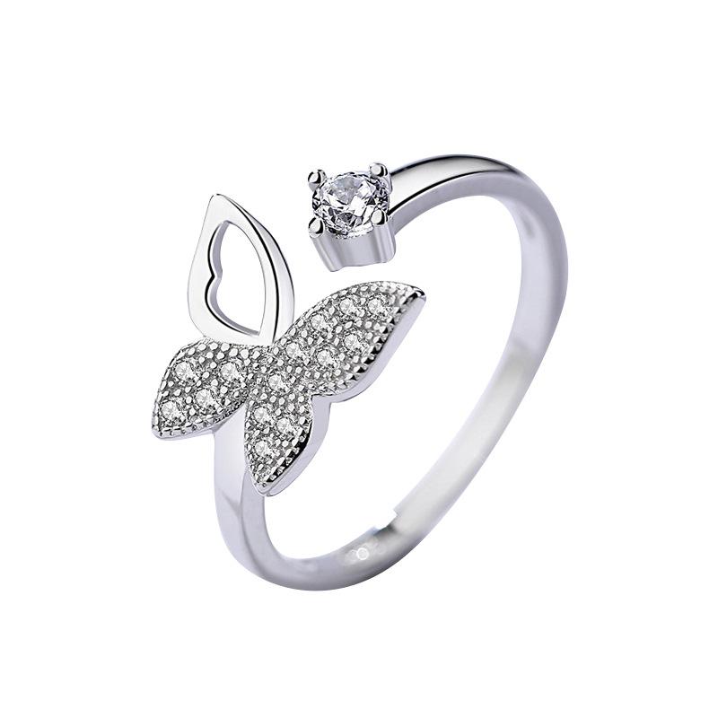 S925 silver jewelry butterfly opening ring