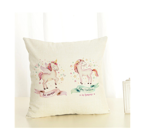 Fashion Pillow Cover Unicorn Pillow Case Cojins / Almofadas 45 Inches x 45 Cm Square Valentines Day Gift Handmade 3D Cushions
