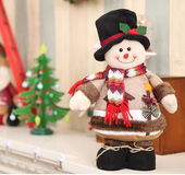 Christmas elderly holiday gift doll child doll toy snowman deer window decoration ornaments