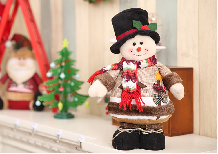 Christmas elderly holiday gift doll child doll toy snowman deer window decoration ornaments