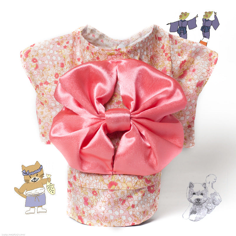 Ropa Perro Kimono Con Moño