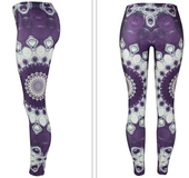 Purple Mandala Flower Yoga/Workout Leggings