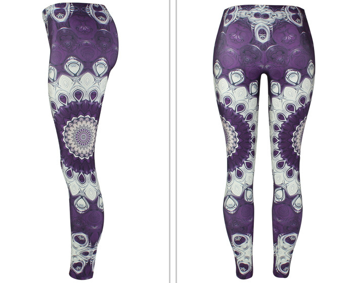 Purple Mandala Flower Yoga/Workout Leggings