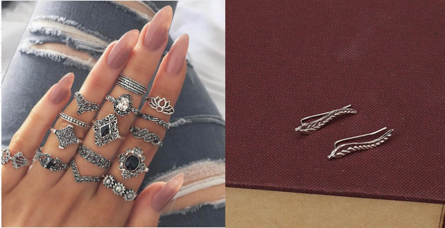 Boho Long Vintage Leaf Stud Earrings