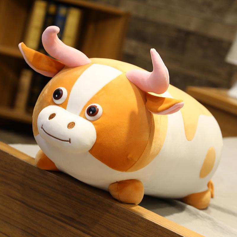 Cartoon cow long pillow plush toy