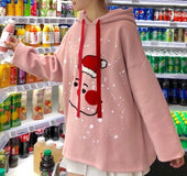 Korean version of Christmas pattern hooded sweater