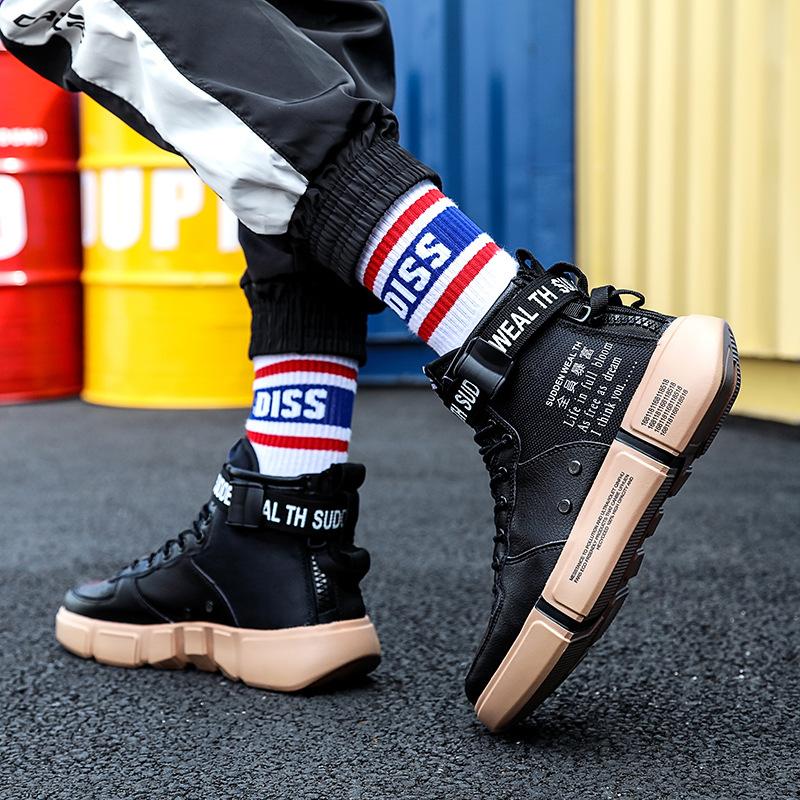 Spring and summer wholesale men's shoes ins student trend 45 yards casual platform high shoes men's running shoes personality