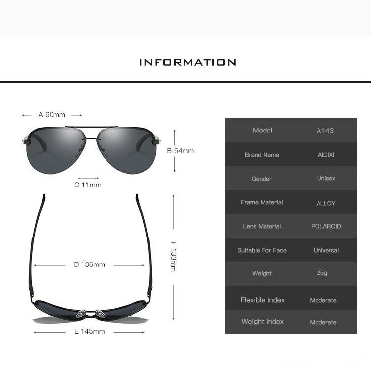 Aluminium magnesium polarized sunglasses men