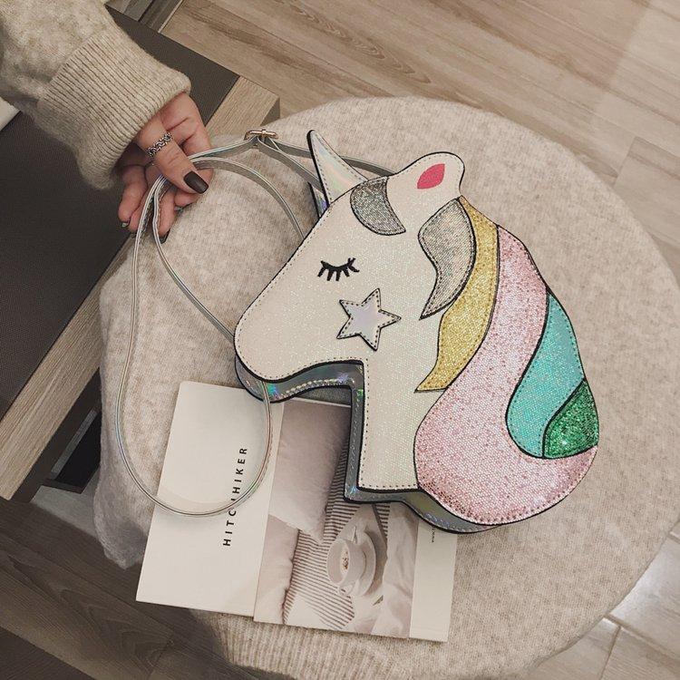 2020 spring new shiny unicorn pegasus bag creative female Korean version of the girls single-shoulder satchel wholesale