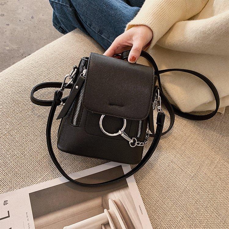Korean PU pure color retro fashion small backpack waterproof single-shoulder bag travel bag