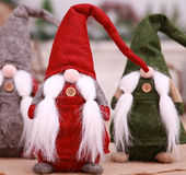 Christmas decorations, European style, no face doll, small forest beard, old man decoration