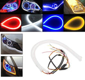 2Pcs 45cm/60cm Flexible Car Soft Tube LED Strip Light Angel Eye