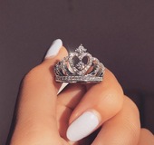 Fashion silver ring, creative jewelry, crown zircon ring female