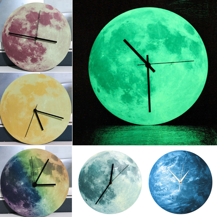 30cm creative luminous wall clock luminous moonlight wall clock wall acrylic waterproof wall clock