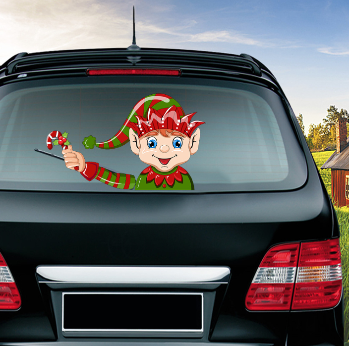 Christmas windshield stickers Santa Claus nice window stickers car wiper sticker featured gift